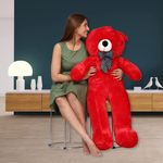 DIKANG 3 FEET Teddy Bear Soft Toys for Kids | Kids Soft Toys for Baby Girl | Plush Soft Toys for Baby Boys and Girls | Teddy Bear Soft Toy for Kids (3 FEET, RED Teddy Bear)