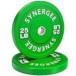 Synergee Color Bumper Plates Weight Plates Strength Conditioning Workouts Weightlifting 25lbs Pair