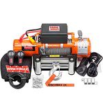 WINCHMAX 13,500lb (6,123kg) Original Orange 24v Electric Winch. 26m x 9.5mm Steel Wire Rope, 3/8 Inch Hook.