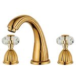 Retro Style Antique Two Handles Bathroom Faucets Brass Black Gold Sliver Three Holes Widespread Bath Taps Crystal Handle Bathroom Sink Faucets Contain with Supply Lines and Hot Cold Water