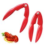 DHinkyoung 2 Pcs Seafood Claws Nut Crackers Heavy Duty Seafood Crackers Creative Crab Claw Shape Walnut Crackers for Walnuts Nuts Almonds Crabs Lobsters and Shells (Red)