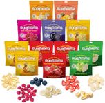 Freeze Dried Fruit Mix - 12 Dried Fruit Snacks Individual Packs – Strawberry, Raspberry, Pineapple, Mango, Banana, Blueberry, Apple - No Added Sugar, 100% Natural Freeze Dried Snacks