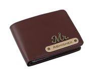 AICA Personalized Name & Charm Leather Mens Wallet (Darkbrown) | Birthday Anniversary Wedding Gifts for Men