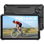 OUKITEL RT3 (2023) 8 Inch Tablet, 7GB+64GB/SD 1TB Rugged Tablet Android 12, 5150mAh, 4G Dual SIM, 5G Wi-Fi, Octa-Core, 16MP Camera Portable Tablets, IP68 Waterproof/Bluetooth 5.3/GPS/OTG, Black