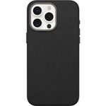 OtterBox iPhone 15 Pro Max Symmetry Series Cactus Leather for MagSafe - Noir ASH (Black), Sustainable, Snaps to MagSafe, Ultra-Sleek, Raised Edges Protect Camera & Screen