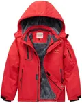 WULFUL Boy's Waterproof Ski Jacket Warm Fleece Hooded Winter Snow Coat