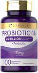 Probiotics 25 Billion CFU | with Prebiotics | 100 Capsules | Vegetarian, Non-GMO, & Gluten Free Supplement | for Men & Women | by Carlyle