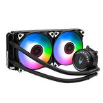 GOLDEN FIELD SF240 RGB Liquid CPU Cooler All-in-One Radiator Water Cooling Cooler System with 2x120mm Fans for Intel AMD Socket CPU Cooling