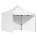 BEYOND SKY 10 x 10 FT Pop Up Gazebo Canopy Tent with 3 Side Walls and Curtains, Heavy Duty Waterproof Outdoor Canopy, Height Adjustable Sun Shade for Garden, Terrace, Camping & Events, White (30 kg)