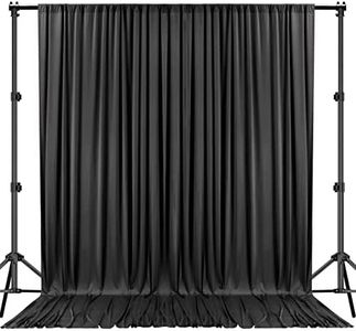 LALAPORT 10ft x10ft 190 GSM Seamless Durable Backdrop for Party, Wedding, Baby Shower, Birthday, Graduation, Exhibition Decoration Photography Bridal Shower Drape Photo Booth Home Curtain - Black