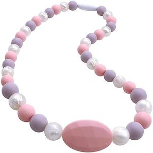 Panny & Mody Chew Necklace for Boys and Girls, Silicone Sensory Chewy Fidget Teether Toy, Chewable Jewellery for Kids with Autism ADHD SPD, Oral Motor, Teething or Special Needs(Pink)