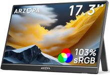 ARZOPA 17.3" Portable Monitor, 1080P FHD 103% sRGB IPS Gaming Monitor Laptop Monitor with Built-in Kickstand HDMI USB C External Screen for PC Mac Phone Xbox Switch PS5 - A1M
