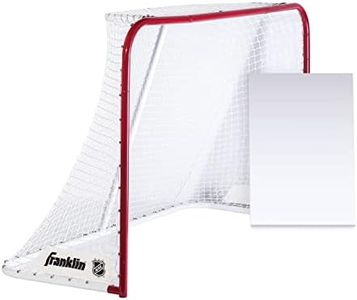 Franklin Sports NHL Street Hockey Goal - Quikset Official Size Regulation Steel Street + Roller Hockey Net Set with Shooting Board - 72" x 48"