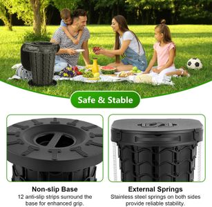 imodomio Large Portable Camping Toilet with Lid & Bag – 440lb Capacity
