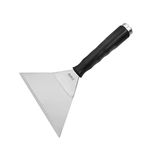 Chili Tools 7" Bent Stainless Steel Chisel Pole Scraper, Overhead Paint Scraper for Wallpaper Ceiling Paint Removal, Made in Taiwan