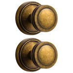 SORWDUERM 2 Pack Dummy Antique Brass Door Knob Dummy Door Handle Interior Single Sided Decorative,Zinc Alloy