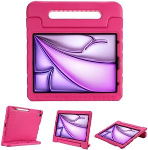 ProCase Kids Case for iPad Air 5 (2022) / Air 4 (2020) / iPad Pro 11 (2018), Lightweight Kid Case with Pencil Holder, Shockproof Handle Stand Kids Friendly Case for Children Toddler -Magenta