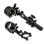 SHARROW Archery Sights 5 Pin Compound Bow Sight Micro Adjustable Aluminum Sights with 4x 6x 8x Lens Available Shooting Hunting Accessories (Short Rod, Sight with 8x Lens)