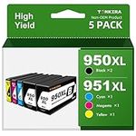 950 951 XL Ink Cartridges Multipack High Yield Replacement for HP 950XL 951XL Ink Cartridges Combo Pack Compatible with OfficeJet Pro 8600 8610 8615 8620 8625 8100 276dw 251dw Printers (2BK/C/M/Y)