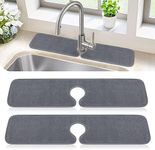 Sink Splash Guard Behind Faucet: PoYang Sink Splash Guard, Kitchen Faucet Mat, Sink Faucet Mat for Kitchen, Faucet Splash Catcher, Sink Water Splash Guard, Machine Washable (2Pack, 24'' x 5.1'')