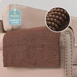 H.VERSAILTEX Plush Chenille Couch Armrest Cover 2 Packs Thick and Soft Sofa Covers Furniture Protector Cover for Pets (27.5" x 27.5", Caramel)