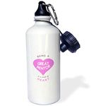 3dRose work of Heart-pink-good mentoring quote-Sports Water Bottle, 21oz, Multicolored