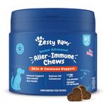 Zesty Paws Senior Aller-Immune Chews | Anti-Itch Supplement for Dogs |Immune Function | Itchy Dog Skin Support | Salmon Oil, Omega 3 & Fatty Acids | 90 Pcs