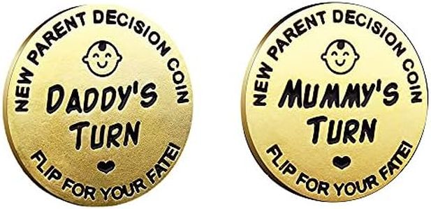 New Dad Mom Gifts Funny Decision Making Coin, New Baby Gift for Parent Mummy Daddy Pregnancy Women First Time to be Moms Dads Mother's Day Father's Day Gifts Double Sided