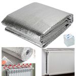 Almineez Radiator Reflective Foil Foil Insulation Sheet Heat Reflector Energy Saving Foil Panel Easy Install – Reduce Your Heating Costs Winter Bills – Size 5m x 60cm - Easy to Cut