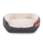 Rosewood Grey Jumbo Cord/Plush Oval Dog Bed, Large