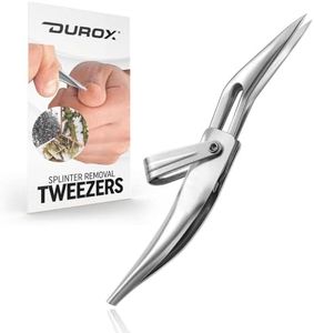 DUROX - Splinter Tweezers, Ideal for Splinter Removal Kit, Pointed Tweezers for Splinters, Foldable EDC Tweezers for Splinter Removal with Keychain. Easily Remove Splinter Out.