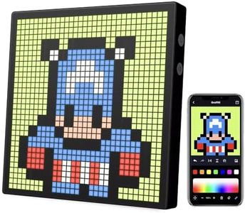Pixel Display 32x32 LED RGB, Pantalla Pixel Art Smart Programable y Personalizable desde Móvil, Iluminación con Reloj Digital, Alarma, Cronómetro, Marcador electrónico, Música, Animaciones y Texto