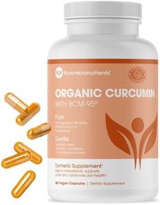 Organic Turmeric Curcumin with Black Pepper & BCM-95 - For Inflammatory Joint Support, Brain & Immune Health - 60 Vegan Turmeric Capsules, 1000mg - Herbal Curcumin Supplements