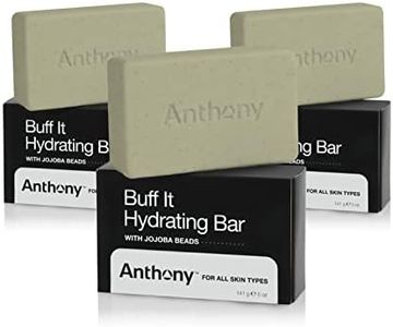 Anthony Men's Buff It Hydrating Soap Bar, 5 Oz, Pack of 3 - Contains Jojoba Beads, Aloe Extract, Avocado & Coconut Oils for Hydrating & Nourishing Body Skin