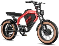 Luckeep M5 Electric Bike for Adults 2000W Peak 37.5MPH, 52V/20AH-40AH Dual Battery, 80/160 Miles Range 20" Fat Tires Electric Dirt Bike, Electric Motorcycle Dual Hydraulic Brakes & Full Suspension