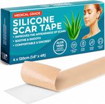 Medical Grade Silicone Scar Tape Aloe Vera | 4cm x 1.2M | Silicone Scar Sheets for After Surgery C Section Recovery, Face Treatment Gel Patches/Plasters