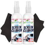 Quiclean Laptop Cleaning Kit (100ML X 2)| Glass Cleaner | Screen Cleaning Spray for Camera, Lens, Binocular, TV, Monitor, Smartphone,Tablet Including Microfiber Cloth, Anti-Static Cleaning Liquid