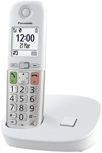 Panasonic KX-TGU410EXW Digital Cordless Phone with Answering Machine, Base Unit and 1 Handset, LCD Display, Favorite Calls, Flashlight, Hearing Aid Compatible - White and Silver