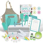 Tovla Jr. Kids Real Cooking and Baking Gift Set with Cookbook and Storage Case- Complete Cooking Supplies for the Junior Chef - Kids Baking Set for Girls & Boys - Utensils and Kid Safe Knives Included