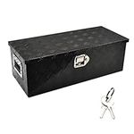 higehio 30 Inch Aluminum Tool Box, Truck Tool Box Organizer with Handle Truck Bed Tool Box Utility Trailer Tool Storage Box with Lock and Keys,5 Bar Tread - Black (30"X13"X10")