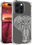 Topgraph Case Compatible for Iphone 15 Pro Cute Clear For Women Girly Designer Girls, Transparent Phone Case Floral Design Compatible with Iphone 15 Pro (Beautiful Elephant Line Art)