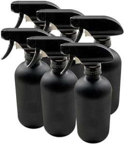 The Bottle Depot - 6 Pack - 16 oz Glass Spray Bottles with Black Trigger Sprayers - Black Frosted - 28-400 Neck Finish - Boston Round Bottles - UV Rays Protection