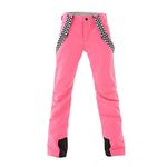 YEEFINE Women's Outdoor Snow Pants Windproof Waterproof Winter Warm Insulated Removable Suspender Ski Pants(Pink,XL)