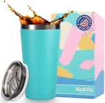 Sodilly Mint Insulated Coffee Tumbler - Coffee Tumbler With Lid - Stainless Steel Insulated Coffee Tumbler - for Men Coworker Boss Employee - Office Decorations