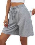 Quenteen Womens Sports Bermuda Shorts Casual Sleep Shorts for Juniors PJ Shorts Grey Medium