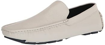 Kenneth Cole Men's Unlisted Hope Textured Driver Loafer Casual Shoes Memory Foam Insole, White, 9 UK