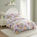 Sweet Home Collection Patch Quilt Set with Shams, Polyester, Floral Patchwork, Queen