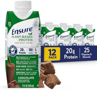 Ensure 100% Plant-Based Vegan Protein Nutrition Shakes with 20g Fava Bean and Pea Protein, Chocolate, 11 Fl Oz, 12 Count