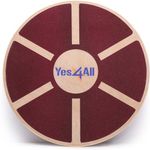 Yes4All Versatile Wooden Wobble Balance Trainer Board with 360 Degree Rotation - Red