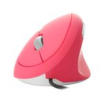 Sokelinn-six Wired Vertical Mouse,Right Hand Ergonomic Gaming Mouse 800 1200 1600 DPI Adjustable USB Optical Wrist Healthy Mice Mause for Laptop PC Computer (Pink)